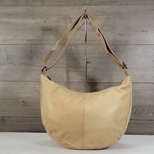 Vilenca Holland for Anthropologie Tan Leather Hobo Crossbody Shoulder Bag